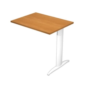 Allungo diretto con fianco metal a T 80x60xH.72 cm noce chiaro Presto gamba bianco opaco 9010 - ALL-PRM-4-AN - LoveOffice