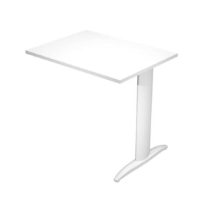 Allungo diretto con fianco metal a T 80x60xH.72 cm bianco Presto gamba grigio alluminio 9006 - ALL-PRM-3-AA - LoveOffice
