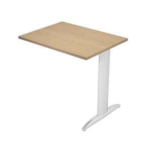 Allungo diretto con fianco metal a T 80x60xH.72 cm rovere Presto gamba verniciata effetto cromato - - LoveOffice