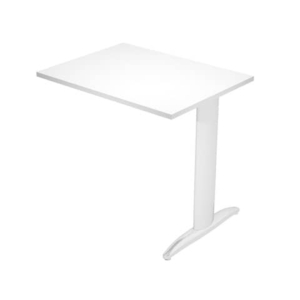 Allungo diretto con fianco metal a T 80x60xH.72 cm bianco Presto gamba verniciata effetto cromato - - LoveOffice