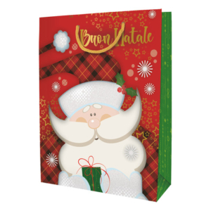 Shopper Natalizia Biembi Premium ''Babbo Natale'' - conf. 6 pezzi - 33x46x13