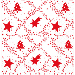 Tovaglioli pura cellulosa 3 veli Dopla Red Xmas conf. 30 pz 33x33 cm 18422 - LoveOffice