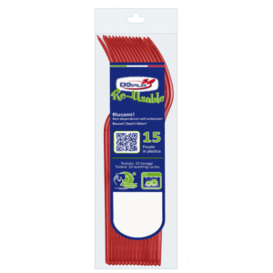 Forchette compact in polistirene Dopla Reusable 180 mm conf. 15 pz rosso 03953 - LoveOffice