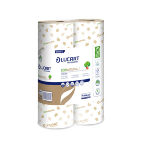 Carta igienica monofascettata Lucart Professional Econatural in Fiberpack 2 veli conf. 6 rotoli da 170 strappi avana - LoveOffice
