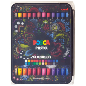 Pastelli a cera Posca Pastel - conf. 24 pz - colori assortiti M KPA-100 24C - LoveOffice