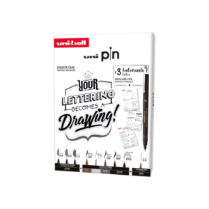Fineliner Pin Lettering starter kit Uni Mitsubishi - conf. 9 pz - elementi assortiti - M PIN 8P 2 - LoveOffice