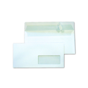 Busta Blasetti Super Strip con finestra - 90 g/m² lembo strip 11x23 cm - bianco - conf. 500 pz - 0148 - LoveOffice