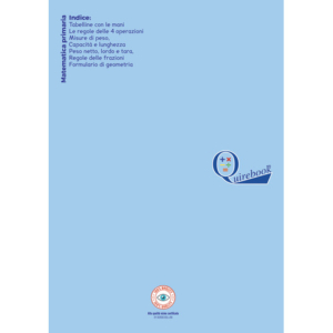Quaderno rigatura universale Logos Quirebook A4 copertina celeste matematica primaria - rigatura 5 mm - LoveOffice