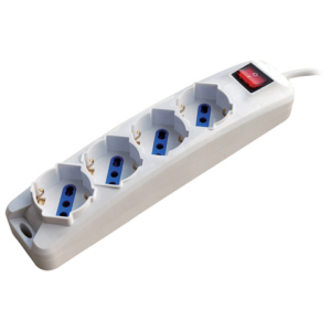 Multipresa a 4 prese schuko/bipasso 10/16A MKC - bianca con interruttore spina 2P+T 16A -  492518350 - LoveOffice