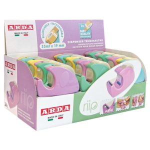 Espositore 24 dispenser tendinastro Arda Riip Pastel Bicolor 2.0 colori assortiti C1347P2 - LoveOffice