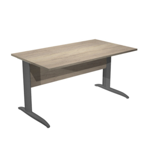 Scrivania piano rovere canadese gamba a L in metallo antracite Presto 140x80xH.72 cm - 002K2/J/AF - LoveOffice