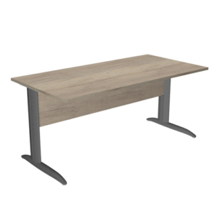 Scrivania piano rovere canadese gamba a L in metallo antracite Presto 160x80xH.72 cm - 003K2/J/AF - LoveOffice