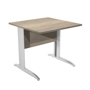 Scrivania piano rovere canadese gamba a L in metallo effetto cromo Presto 80x80xH.72 cm - 001K2/J/AR - LoveOffice