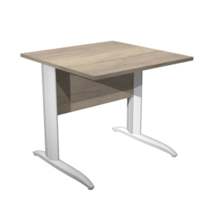 Scrivania piano rovere canadese gamba a L in metallo bianco Presto 80x80xH.72 cm 001K2/J/AN - LoveOffice