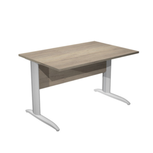 Scrivania piano rovere canadese gamba a L in metallo grigio alluminio Presto 120x80xH.72 cm - 004K2/J/AA - LoveOffice