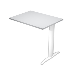 Allungo diretto con fianco metal a T 80x60xH.72 cm grigio Presto gamba bianco opaco 9010 - ALL-PRM-9-AN - LoveOffice