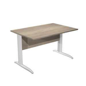 Scrivania piano rovere canadese gamba a L in metallo effetto cromo Presto 120x80xH.72 cm - 004K2/J/AR - LoveOffice