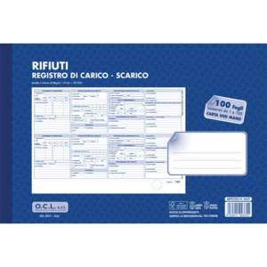 Registro carico-scarico rifiuti O.C.L. - conf. 10 blocchi - carta usomano 1-100 fogli 31x21 cm - 0437 - LoveOffice