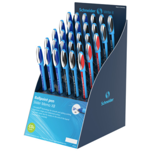 Espositore 30 penne a sfera Schneider Slider Memo tratto XB 3 colori assortiti P399417 - LoveOffice