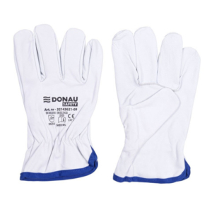 Guanti da lavoro in pelle di capra con polsino elastico bianco Donau Safety conf. 12 pz Tg. 8/M - 32143621-08 - LoveOffice