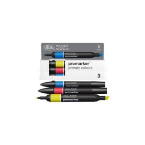 Pennarelli Winsor&Newton Promarker doppia punta fine-larga - conf. 3 pz colori primari - 0290190 - LoveOffice