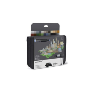 Pennarelli Winsor&Newton Promarker doppia punta fine-larga - conf. 24 pz colori assortiti - 0290163 - LoveOffice