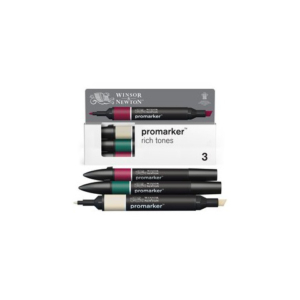Pennarelli Winsor&Newton Promarker doppia punta fine-larga - conf. 3 pz tonalità intense - 0290191 - LoveOffice