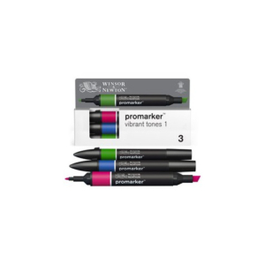 Pennarelli Winsor&Newton Promarker doppia punta fine-larga - conf. 3 pz tonalità vibranti - verde