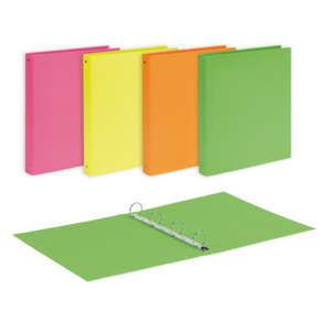 Raccoglitore Favorit 22x30 cm 4 anelli tondi Ø 30 mm - conf. 10 pz - colori assortiti linea Neon - 400198082 - LoveOffice
