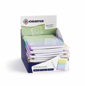 Espositore 12 blocchi note spiralati Osama Rainbow Pastel 120 ff 80 g/m² formato A5 - OW 84045221 - LoveOffice