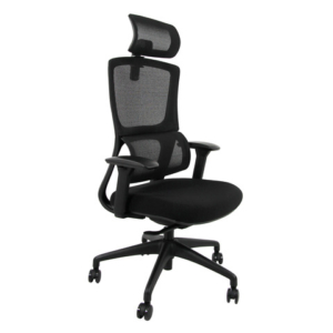 Poltrona Unisit CH3255 semi-direzionale ergonomica con braccioli con poggiatesta e poggiareni in rete nero - CH3255 - LoveOffice