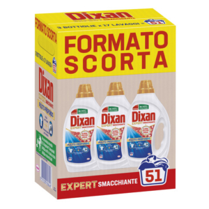 Detersivo liquido per bucato Dixan Expert smacchiante da 17 lavaggi - conf. 3 pezzi in OMAGGIO al Kit Dixan K00134 - LoveOffice