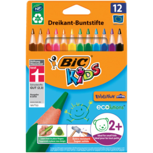 Matite colorate BIC Kids Evolution Triangle con fusto triangolare in conf. 12 pezzi assortiti - 82973511 - LoveOffice