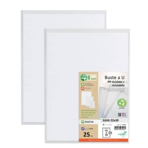 Buste in PP buccia Sei Rota Gaia trasparente 22x30 cm - confezione 25 pezzi - alto spessore - 722230 - LoveOffice