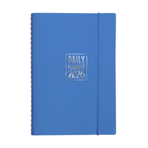 Agenda giornaliera Biembi 2026 azzurro spiralata con copertina in cuoio rigenerato 15x21cm - BNZ265C72-A - LoveOffice
