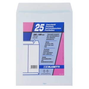 Busta a sacco Blasetti Self bianco - 100 g/m2 - in conf. 25 buste - 300x400 mm 539 - LoveOffice