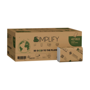 Asciugamano piegato a V in pura cellulosa a 2 veli Papernet Simplify conf. 20 pz da 206 ff bianco - 421822 - LoveOffice
