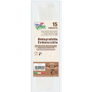 Forchette in biocompost Dopla Green Compact avorio 180 mm - conf. 15 pz - 03900 - LoveOffice