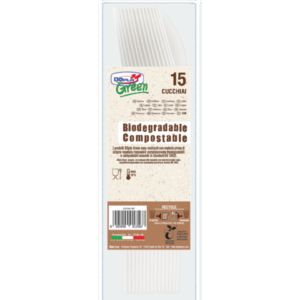Cucchiai in biocompost Dopla Green Compact avorio 180 mm - conf. 15 pz - 03902 - LoveOffice