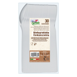 Cucchiaini in biocompost Dopla Green Compact avorio 125 mm - conf. 30 pz - 03906 - LoveOffice