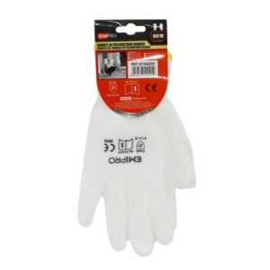 Guanti da lavoro in poliuretano Emi 8/M - bianco - EN 388 4131X - 8104291 - LoveOffice