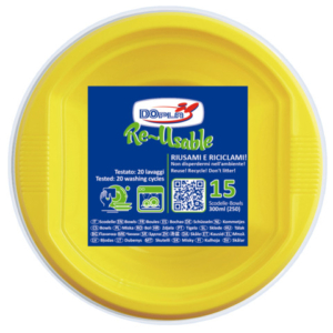Scodelle in PS Dopla Reusable 300 ml giallo - conf. 15 pz - 08147 - LoveOffice