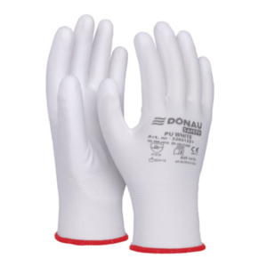 Guanti da lavoro Donau Safety in PL e spalmati di PU bianco sul palmo - Tg. 10 - conf. 12 pz - 32031321-10 - LoveOffice