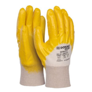 Guanti da lavoro Donau Safety in cotone e spalmati di nitrile giallo Tg. 10 - conf. 12 pz - 32051521-10 - LoveOffice