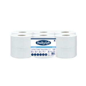 Carta igienica Bulkysoft Classic Mini Jumbo - pura cellulosa - 620 strappi - 2 veli bianco - conf. 12 pz - 65935.E20 - LoveOffice