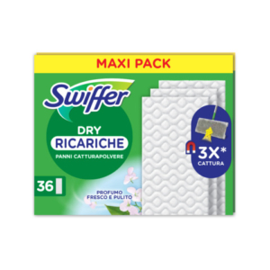 Ricarica panni Swiffer Dry per pavimenti 21x26 cm - conf. 36 pz - PG261 - LoveOffice