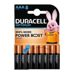 Batterie alcaline Duracell Optimum Ministilo AAA MN2400 mAh blister da 8 - DU0036 - LoveOffice