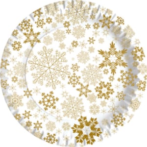 Piatti piani in fibra vergine Dopla Gold Ice - Ø 180 mm - conf. 10 pz - 11819 - LoveOffice