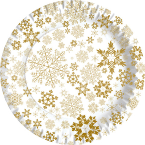 Piatti piani in fibra vergine Dopla Gold Ice - Ø 230 mm - conf. 10 pz - 11818 - LoveOffice