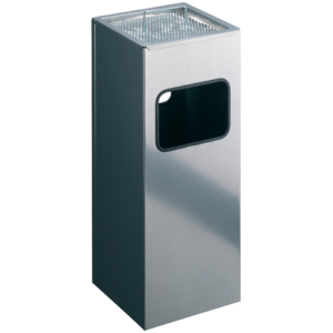 Posacenere da esterno Con Sabbia Durable - Metal Bin - Quadrato - Argento - H 62 - L 25 cm - 3331-23